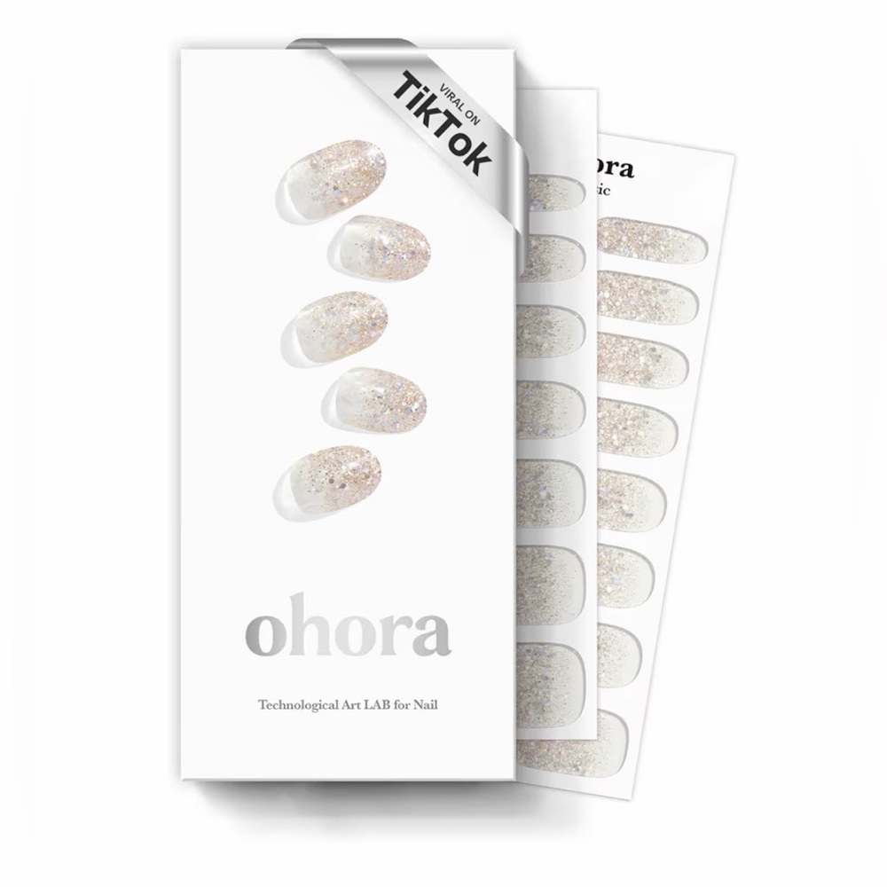 Ohora Sparkle Glam Manicure Semi Cured Gel Nail Strips Glitter New Sealed ND039G